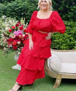 Show Me Your Mumu Full Swing Skirt ~ Candy Red