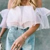 Show Me Your Mumu Rossella Ruffle Top ~ White Organza