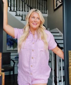 Show Me Your Mumu Ciao Shirt ~ Lavender Linen New Mu