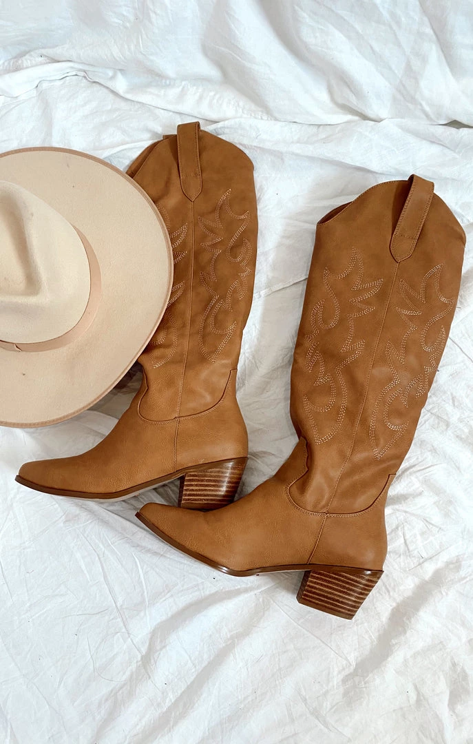 Show Me Your Mumu New Mu Billini Urson Cowboy Boots ~ Tan 8 Show Me Your Mumu New Mu Billini Urson Cowboy Boots ~ Tan