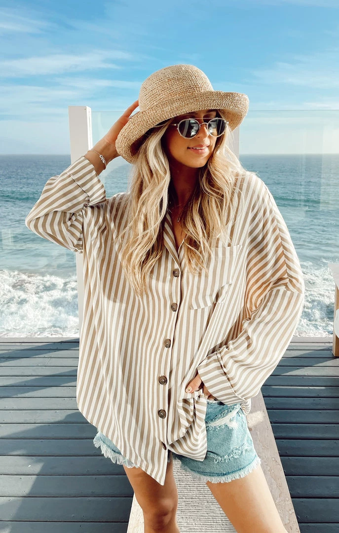 Show Me Your Mumu New Mu Lorolie Tunic ~ Beige Everyday Stripe 3 Show Me Your Mumu New Mu Lorolie Tunic ~ Beige Everyday Stripe