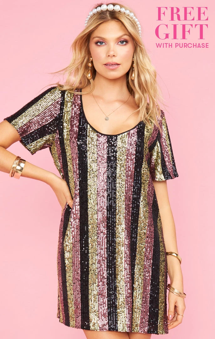 Show Me Your Mumu New Mu Katie Dress ~ Showtime Stripe Sequins 3 Show Me Your Mumu New Mu Katie Dress ~ Showtime Stripe Sequins