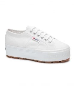 Show Me Your Mumu New Mu Superga 2790 Tank Platform Sneakers ~ White
