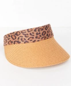 Show Me Your Mumu New Mu Wild One Straw Visor Hat ~ Leopard