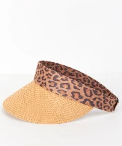 Show Me Your Mumu New Mu Wild One Straw Visor Hat ~ Leopard