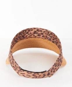 Show Me Your Mumu New Mu Wild One Straw Visor Hat ~ Leopard