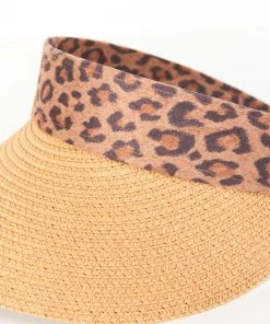 Show Me Your Mumu New Mu Wild One Straw Visor Hat ~ Leopard