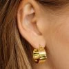 Show Me Your Mumu New Mu LUV AJ Positano Hoop Earrings ~ Gold