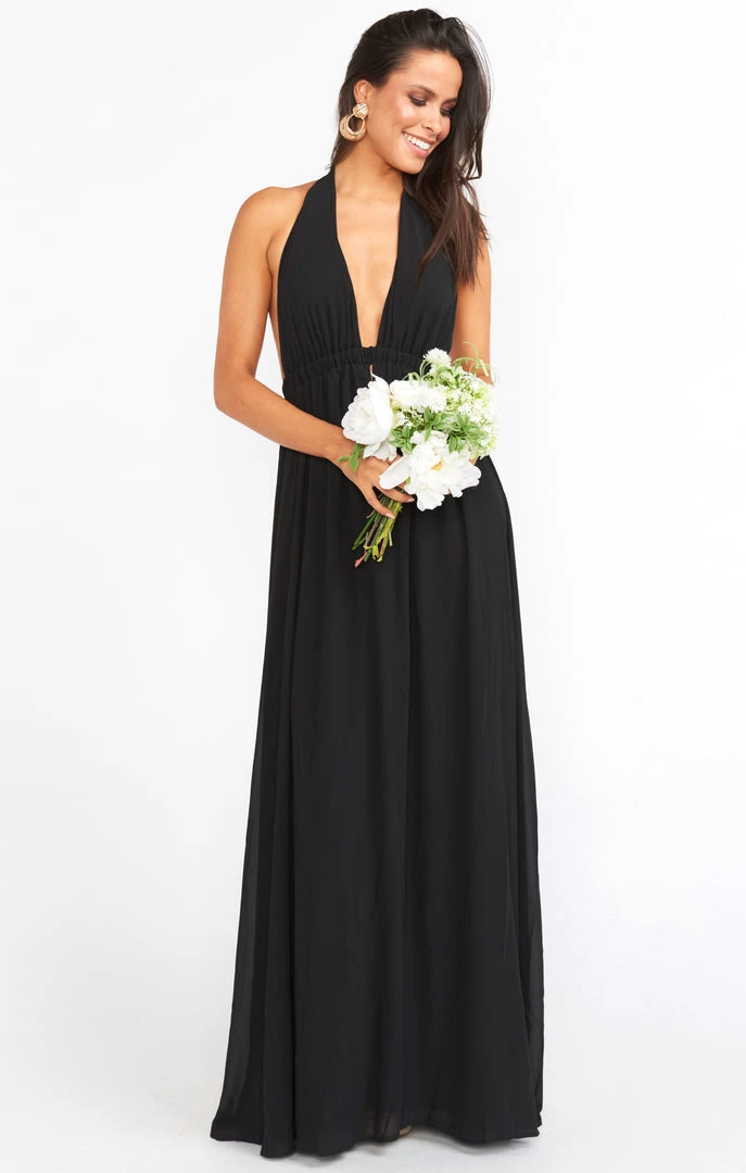 Show Me Your Mumu Luna Halter Dress ~ Black Chiffon 6 Show Me Your Mumu Luna Halter Dress ~ Black Chiffon