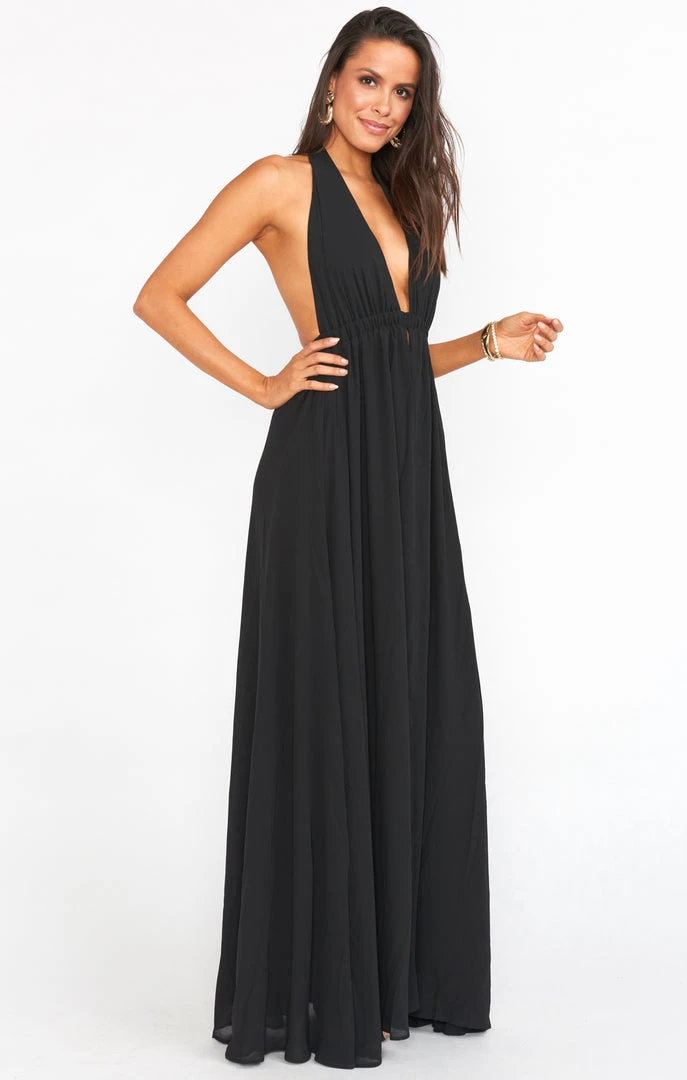 Show Me Your Mumu Luna Halter Dress ~ Black Chiffon 4 Show Me Your Mumu Luna Halter Dress ~ Black Chiffon