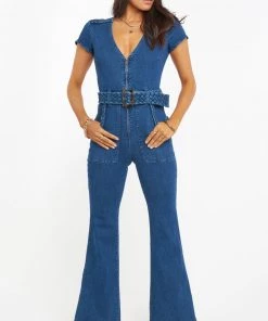 Show Me Your Mumu New Mu Heartland Jumpsuit ~ Braided True Blue