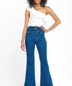 Show Me Your Mumu Farrah Trouser Flare ~ Braided True Blue