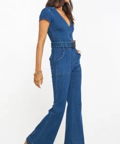 Show Me Your Mumu New Mu Heartland Jumpsuit ~ Braided True Blue