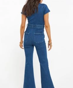 Show Me Your Mumu New Mu Heartland Jumpsuit ~ Braided True Blue