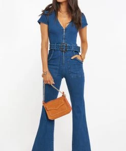 Show Me Your Mumu New Mu Heartland Jumpsuit ~ Braided True Blue