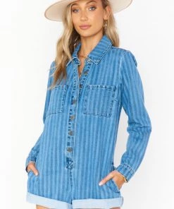 Show Me Your Mumu Tegan Jumper ~ Navy Indigo Stripe New Mu