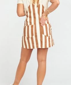 Show Me Your Mumu Julie Overall Dress ~ Cognac And Cream Stripe 14 Show Me Your Mumu Julie Overall Dress ~ Cognac And Cream Stripe