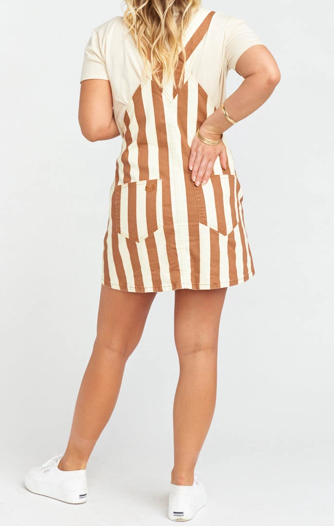 Show Me Your Mumu Julie Overall Dress ~ Cognac And Cream Stripe 8 Show Me Your Mumu Julie Overall Dress ~ Cognac And Cream Stripe