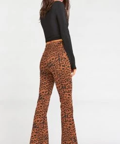 Show Me Your Mumu Cam Cam Zip Up Bells ~ Bronze Leopard Denim