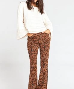 Show Me Your Mumu Cam Cam Zip Up Bells ~ Bronze Leopard Denim