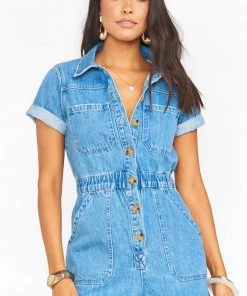 Show Me Your Mumu New Mu Cannon Romper ~ Ocean Spray