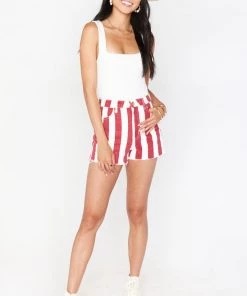 Show Me Your Mumu New Mu Arizona High Waisted Shorts ~ Candy Stripe