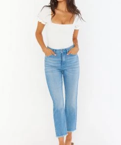 Show Me Your Mumu Manhattan Straight Jeans ~ Spa Blue Denim