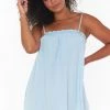 Show Me Your Mumu New Mu Angel Mini Dress ~ Light Chambray