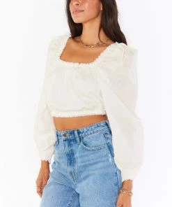 Show Me Your Mumu Suzanna Crop Top ~ Cream
