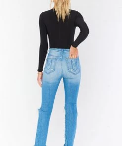 Show Me Your Mumu Cropped Soho Button Up Skinnies ~ Blue Bay Denim