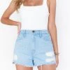 Show Me Your Mumu Arizona High Waisted Shorts ~ Light Wash New Mu 2 Show Me Your Mumu Arizona High Waisted Shorts ~ Light Wash New Mu