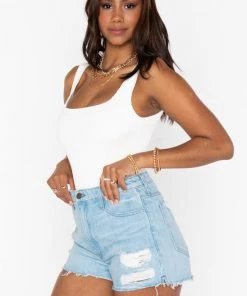 Show Me Your Mumu Arizona High Waisted Shorts ~ Light Wash New Mu