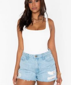 Show Me Your Mumu Arizona High Waisted Shorts ~ Light Wash New Mu