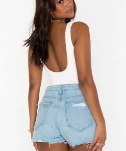 Show Me Your Mumu Arizona High Waisted Shorts ~ Light Wash New Mu