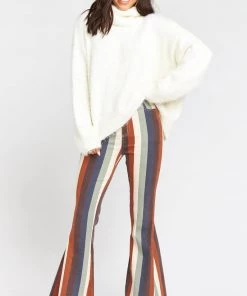 Show Me Your Mumu Berkeley Zip Up Bells ~ Retro Stripe Denim