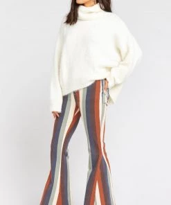 Show Me Your Mumu Berkeley Zip Up Bells ~ Retro Stripe Denim