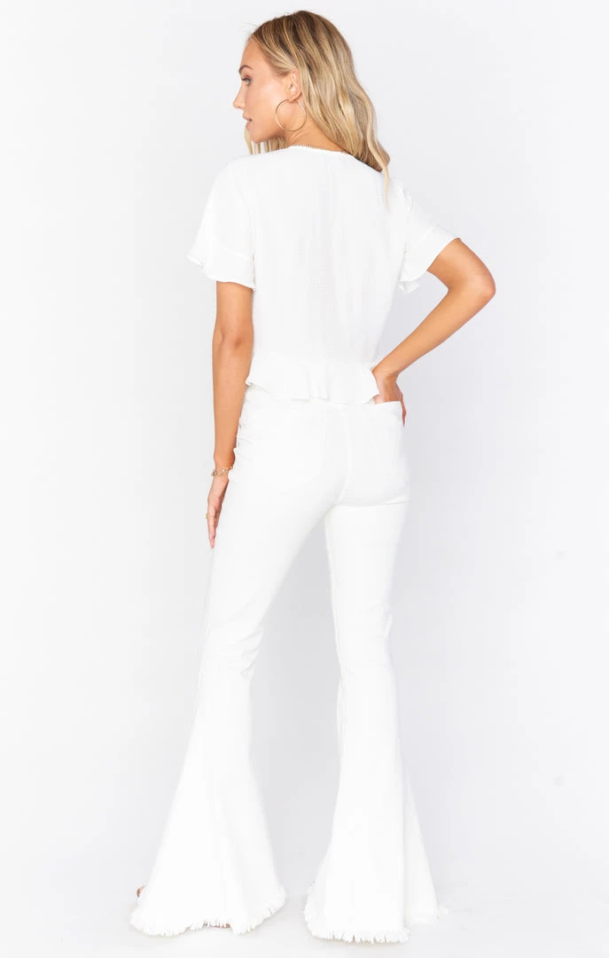 Show Me Your Mumu Berkeley Zip Up Bells Regular ~ Pearly White 5 Show Me Your Mumu Berkeley Zip Up Bells Regular ~ Pearly White