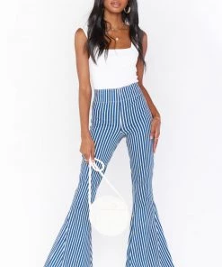 Show Me Your Mumu Denim Berkeley Bells Regular ~ Blue Coast Stripe