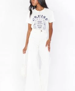 Show Me Your Mumu Denim Santa Cruz Wide Leg ~ Pearly White