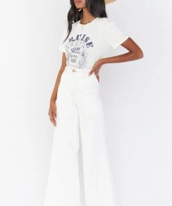 Show Me Your Mumu Denim Santa Cruz Wide Leg ~ Pearly White