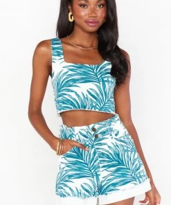 Show Me Your Mumu Emilia Shorts ~ Oasis Palm Denim