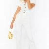 Show Me Your Mumu Cropped Everhart Jumpsuit ~ Pearly White 2 Show Me Your Mumu Cropped Everhart Jumpsuit ~ Pearly White