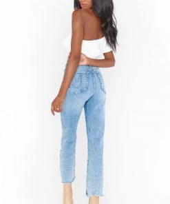 Show Me Your Mumu New Mu Manhattan Straight Jeans ~ Blue Stone