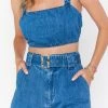 Show Me Your Mumu New Mu Alabama Crop Top ~ Bermuda Blue