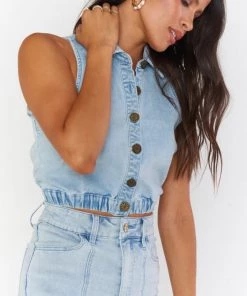 Show Me Your Mumu Union Top ~ Glacier Blue New Mu 9 Show Me Your Mumu Union Top ~ Glacier Blue New Mu