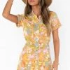Show Me Your Mumu Cannon Romper ~ Groovy Blooms Denim New Mu