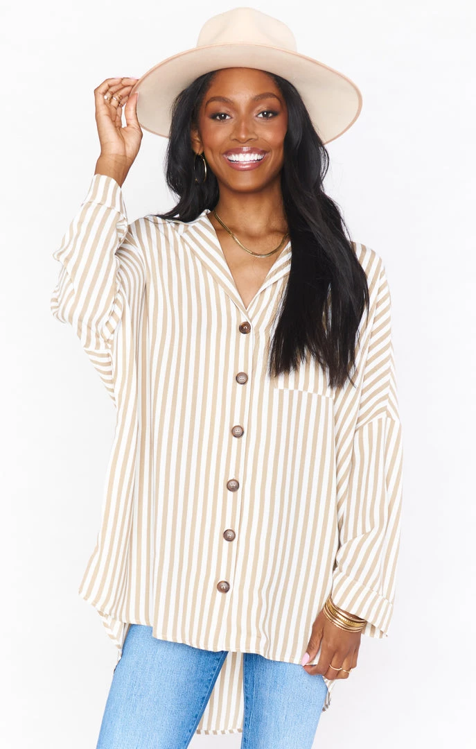 Show Me Your Mumu New Mu Lorolie Tunic ~ Beige Everyday Stripe 8 Show Me Your Mumu New Mu Lorolie Tunic ~ Beige Everyday Stripe