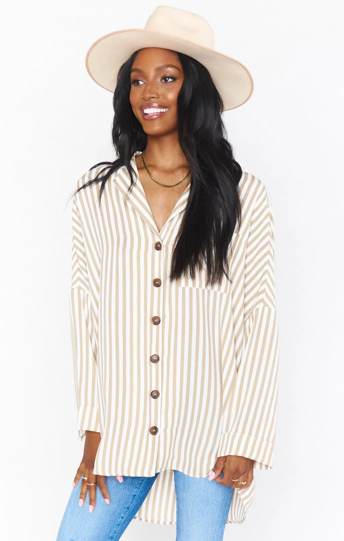 Show Me Your Mumu New Mu Lorolie Tunic ~ Beige Everyday Stripe 9 Show Me Your Mumu New Mu Lorolie Tunic ~ Beige Everyday Stripe