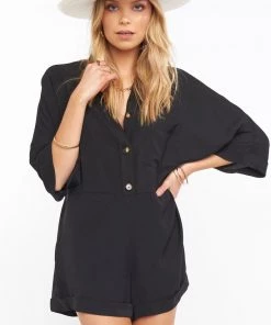 Show Me Your Mumu Horton Romper ~ Black