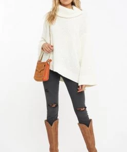 Show Me Your Mumu New Mu Hicks Sweater ~ Cream Waffle Knit